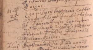 Einschreibung Taufen ins Kirchenbuch