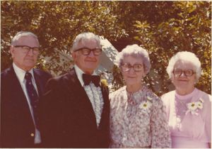 Clell Blackburn, Clyde Blackburn, Cloe Woodbury, and Cleta Ehmke (left to right)