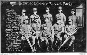 Studio group portrait of the YMCA Returned Soldiers Concert Party