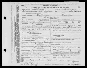 Charles H. Billings - Death Record