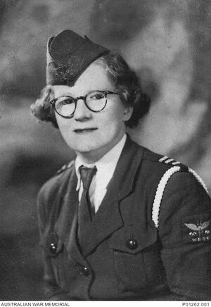 Portrait of Mrs Florence Violet McKenzie, the founder of the Women's Emergency Signallers Corps (WESC)