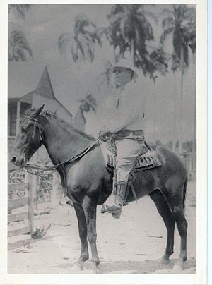 William Hahn mounted on horse