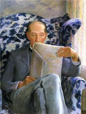 Thomas Sergeant Perry Reading a Newspaper by Lilla Cabot Perry, 1924 