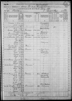 1870 US Census    #1     J O Wise