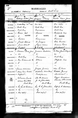 Robert Billings, May Harrison - Marriage Record