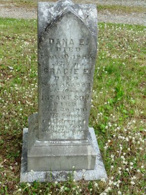 Dana, Gracie and Infant Pierce cemetery stone