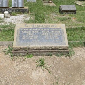 Grave of Richard Henry Quinn 1882-1959 & Helena Jacomina BEUKES 1882-1967