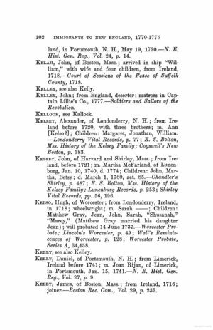 Hugh Kelso Immigration, 1718, & Family