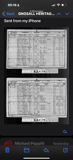 Gnossall 1851 census 