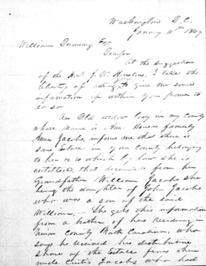 Green Adams Letter on Curtis Jacobs’ Estate