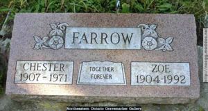 Chester Farrow Tombstone