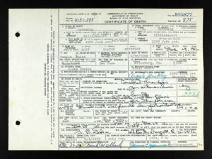 Mary Alice Heaton Brickley Death Certificate
