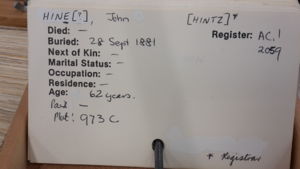 John Hintz - Christchurch Library Index Card