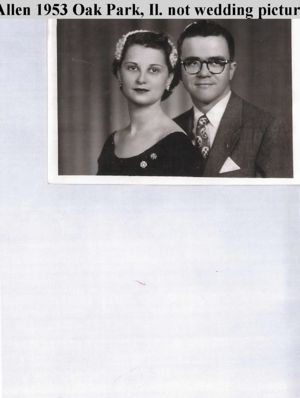 Patricia Joam (Kirchherr) and John Allen, Oak Park, Cook Co., IL 1956