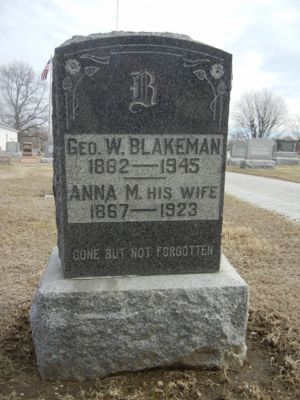 George and Anna Blakeman tombstone
