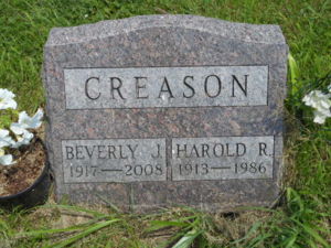 Beverly Jane Johnson Creason & harold R Creason Headstone