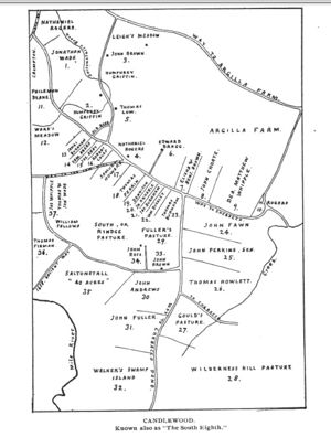 Map of Candlewood showing Edward's Farm