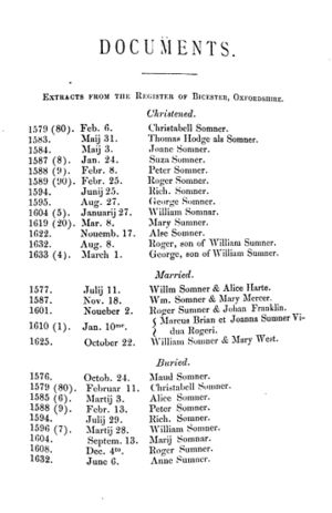 Extracts from the Register of Bicester, Oxfordshire, England