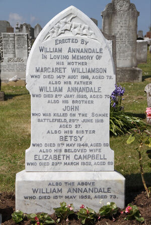 William and Margaret Annandale and Family Headstone