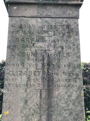 John Chester gravestone at Wethersfield Village Cemetery