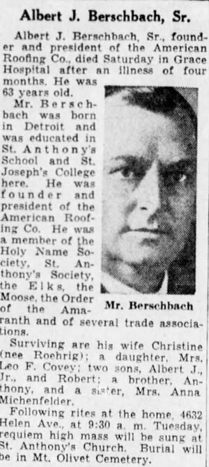 Obituary - Albert Berschbach Sr.