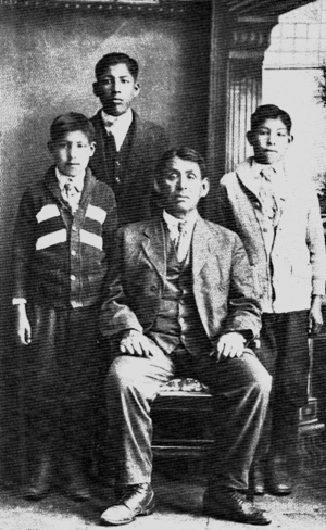 Geo. Funmaker, Sr., and His Three Youngest Sons: George, Harold, and James, by Chas. van Schaick