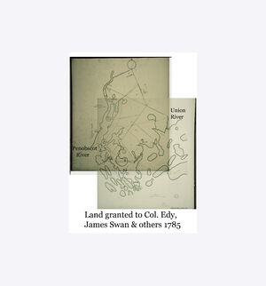 1785 LAND GRANT to COL. EDY, JAMES SWAN & OTHERS, on this MAP, See Naskeg aka Naskeg Point as boundary in Swans Purchase of off shore Islands within three miles of any part of the said Burnt Coat Island.