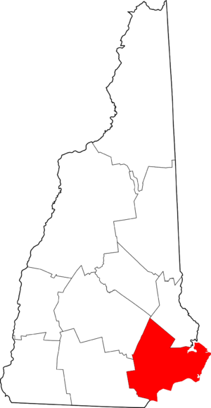 Map of New Hampshire highlighting Rockingham County
