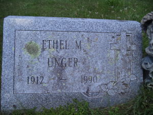 Ethel Unger grave stone