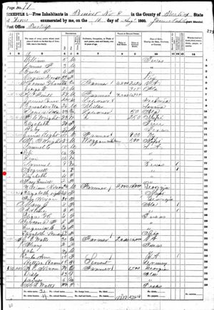 Elizabeth Frances Wright - 1860 United States Federal Census - Bastrop TX