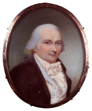  Thomas Beddoes  by Sampson Towgood Roche watercolour and bodycolour on ivory, 1794 NPG 5070