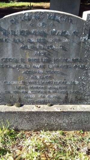 Resting place for George and Harriet Highams and their son George