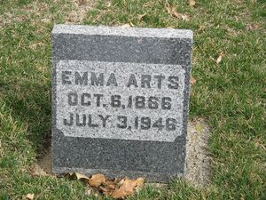 Emma Arts Gravesite at St. Peter and Paul's Catholic Cemetery