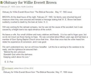 Obituary for Willie Everett Brown