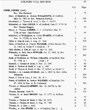 Thomas Cook Sr.'s death record; Thomas Cook Jr.'s wedding records; Thomas Cook III's birth & death record