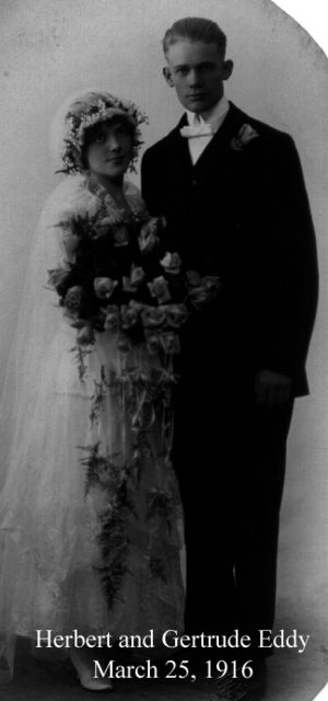 Herbert and Gertrude Eddy wedding