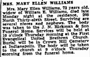 Mary Ellen (Harrison) Williams, obituary