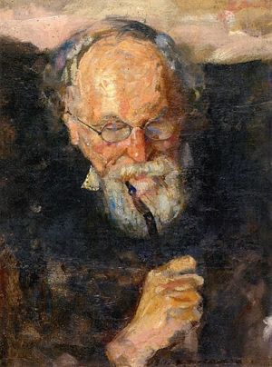 Christian Munch with Pipe by his son Edvard Munch