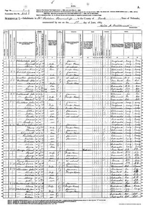 SHAUL, MENZO & FAMILY - UNITED STATES CENSUS, 1885