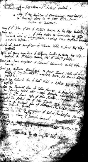 Elizabeth Anderson Baptism 1-7-1731 or 1732
