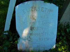 Elizabeth Long tombstone