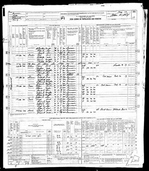 1950 census for Alicia Cross