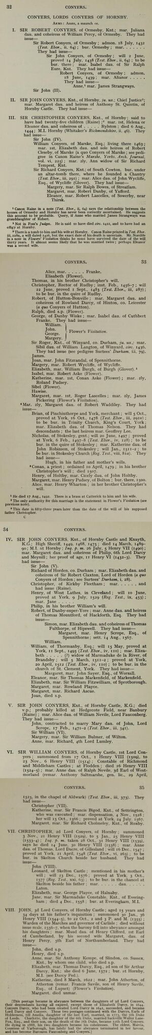 Conyers, Lords Conyers of Hornby, (Clay, 1913)