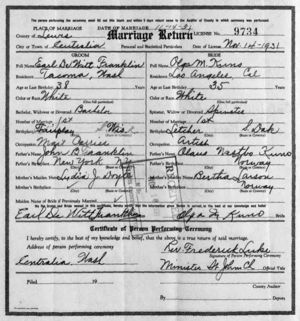Earl Franklin Marriage Record