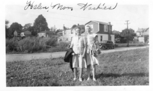 Mary Beulah (Kistner) Hildebrand (left) & Helen Hildebrand  at Washies Field
