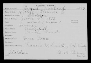 Record of Roland Beard's Marriage