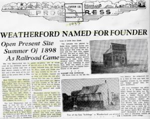Weatherford Named for Founder - 1898