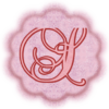 Letter S script rose on pink ele-skin background.