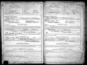 Martha McGrew and William John Ball Marriage License