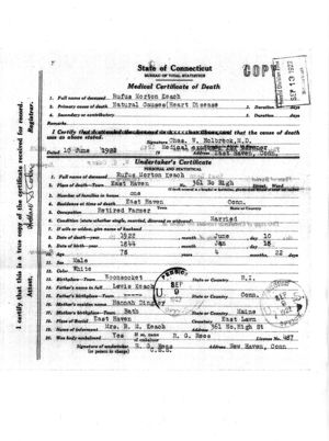 Medical Certificate of Death for Rufus Morton Keach